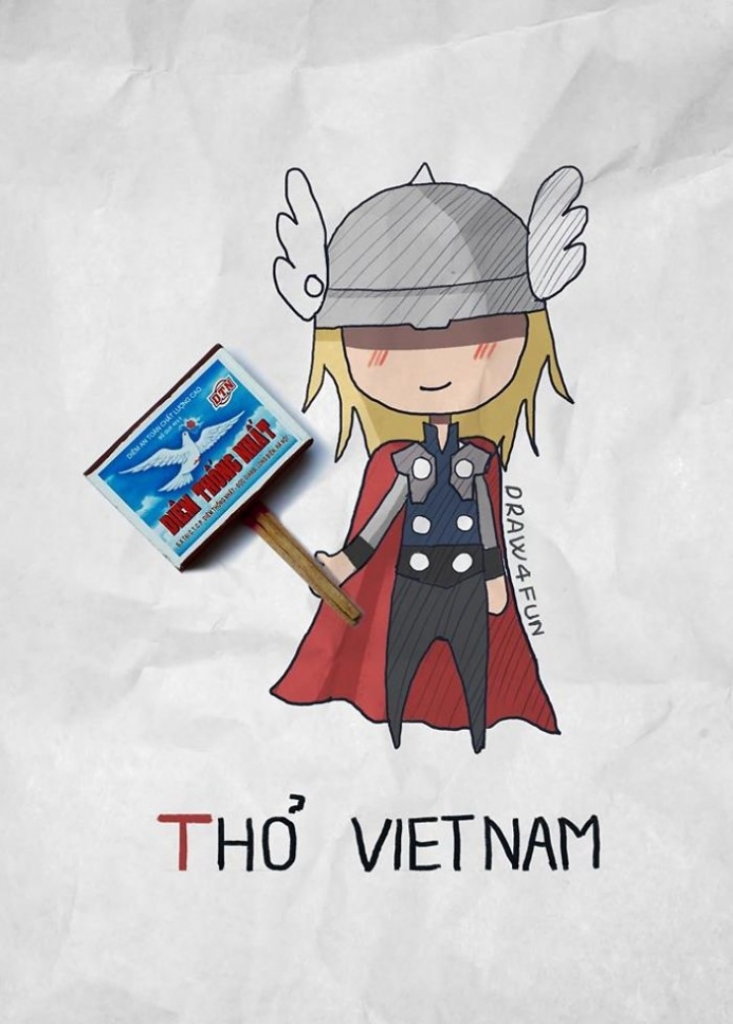 Illustration de l'article : The Vietnamese artist draws superheroes from everyday objects
