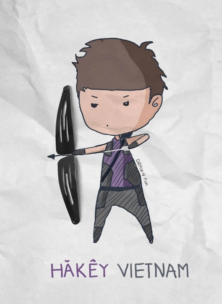 Illustration de l'article : The Vietnamese artist draws superheroes from everyday objects