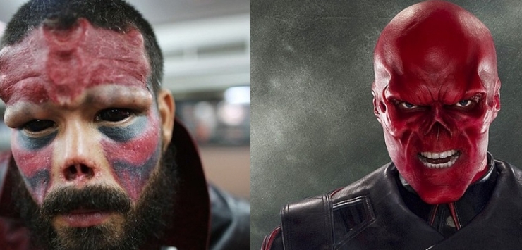 Illustration de l'article : Willing to do anything to look like Red Skull, the Marvel super villain