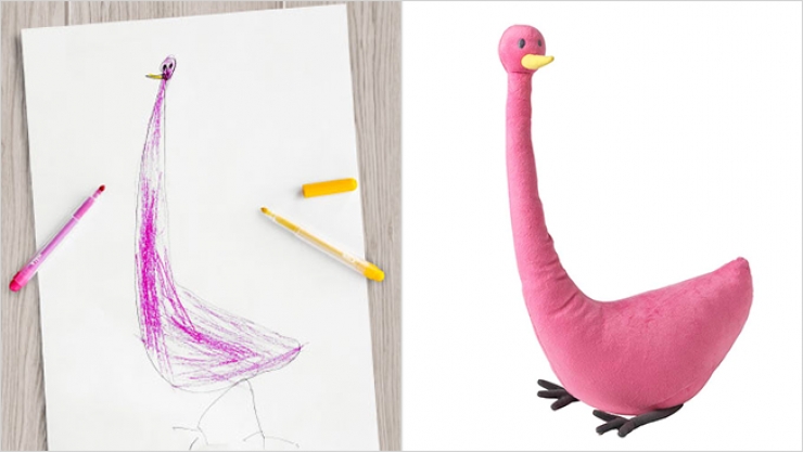 Illustration de l'article : When IKEA transforms children’s drawings into soft toys for a good cause... A genius idea!
