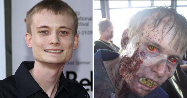 Illustration de l'article : 12 zombies before and after their makeup for The Walking Dead