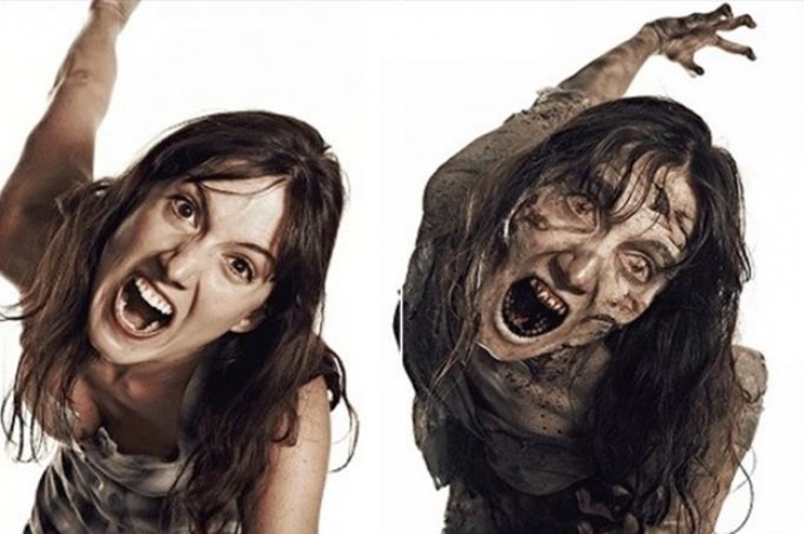Illustration de l'article : 12 zombies before and after their makeup for The Walking Dead
