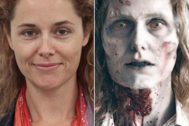 Illustration de l'article : 12 zombies before and after their makeup for The Walking Dead