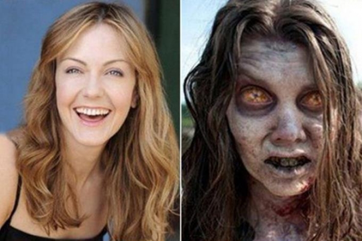 Illustration de l'article : 12 zombies before and after their makeup for The Walking Dead
