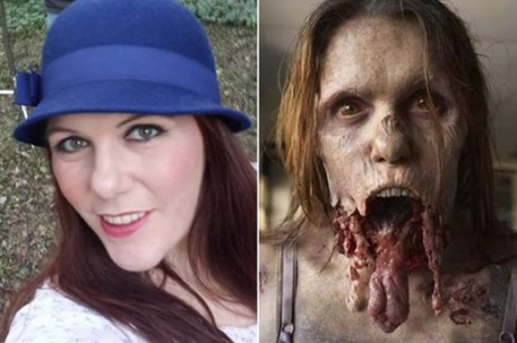 Illustration de l'article : 12 zombies before and after their makeup for The Walking Dead