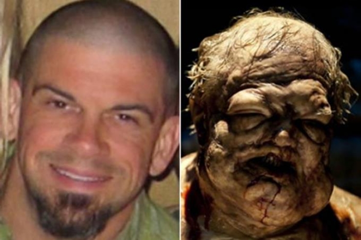 Illustration de l'article : 12 zombies before and after their makeup for The Walking Dead