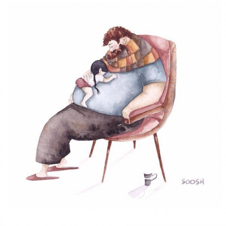 Illustration de l'article : The incredible love of a father for his daughter, shown through 14 beautiful drawings!