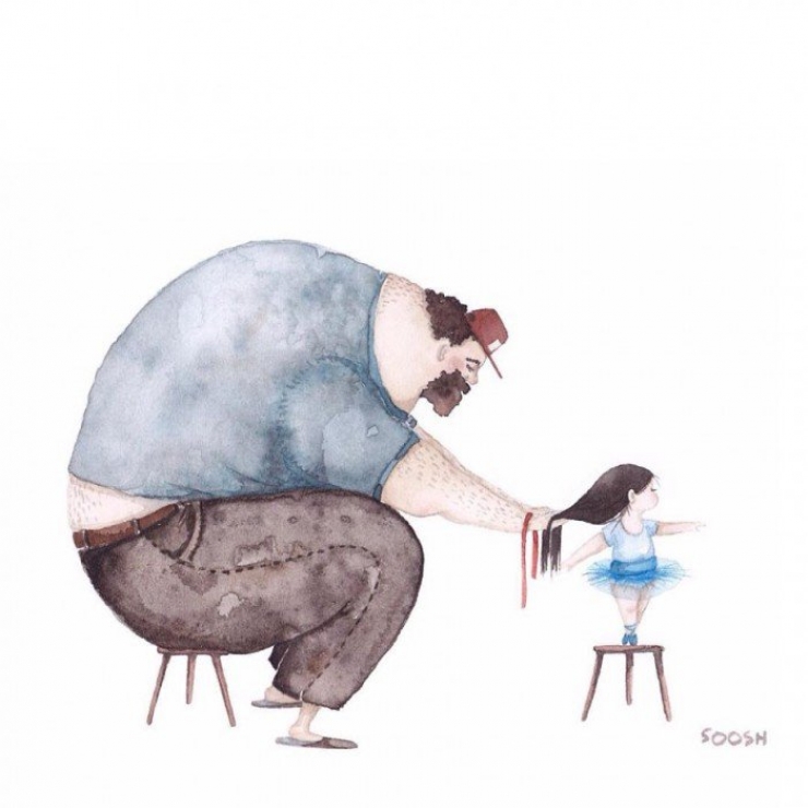 Illustration de l'article : The incredible love of a father for his daughter, shown through 14 beautiful drawings!