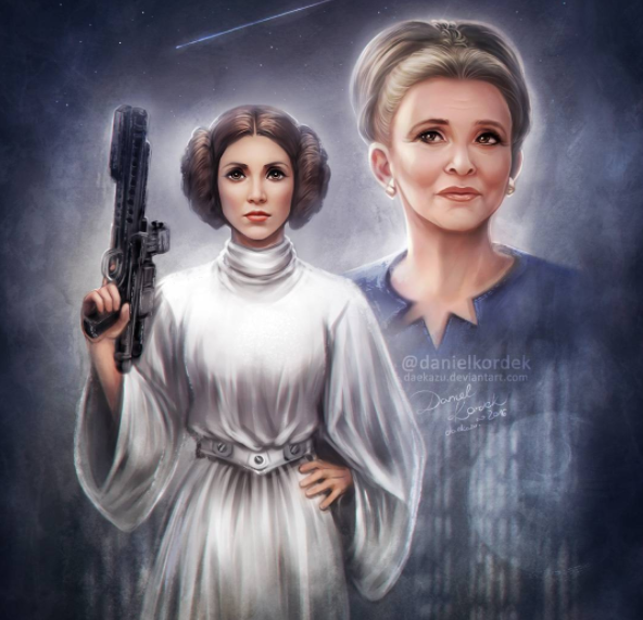 Illustration de l'article : Ranking the most beautiful illustrations in tribute to Carrie Fisher (Princess Leia)!