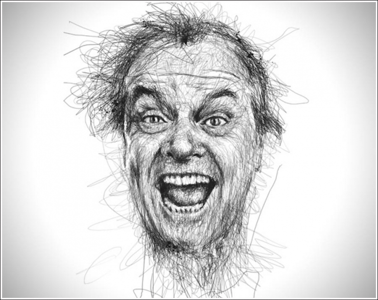 Illustration de l'article : This man draws celebrities and the tip of his pencil never leaves the sheet! An impressive performance...