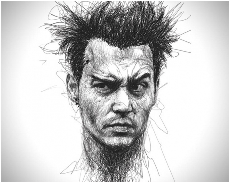 Illustration de l'article : This man draws celebrities and the tip of his pencil never leaves the sheet! An impressive performance...