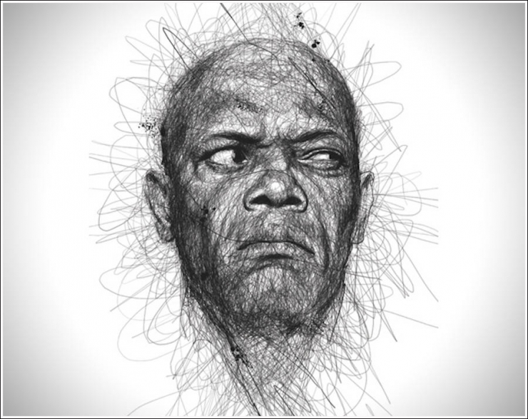 Illustration de l'article : This man draws celebrities and the tip of his pencil never leaves the sheet! An impressive performance...