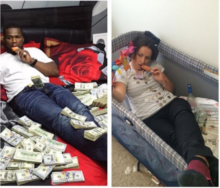 Illustration de l'article : She mocks Instagram celebrities by recreating their photos to show that they are only staged...