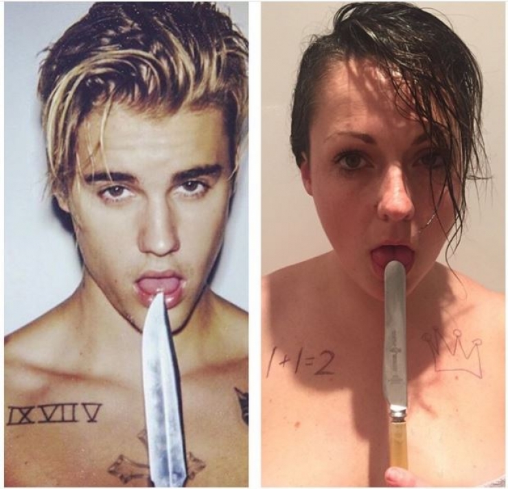 Illustration de l'article : She mocks Instagram celebrities by recreating their photos to show that they are only staged...