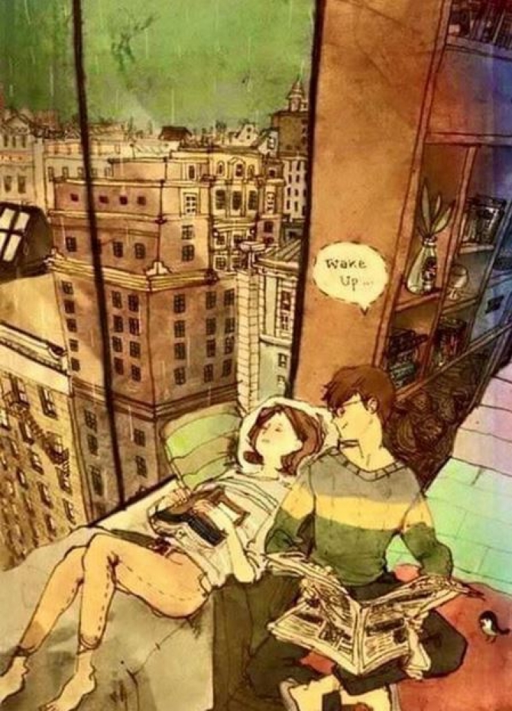 Illustration de l'article : A couple's happiness lies in the simple things... These drawings are proof of that!