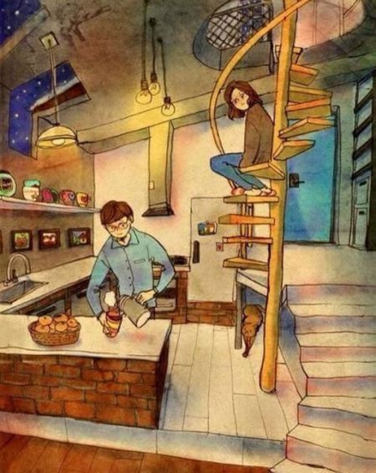 Illustration de l'article : A couple's happiness lies in the simple things... These drawings are proof of that!