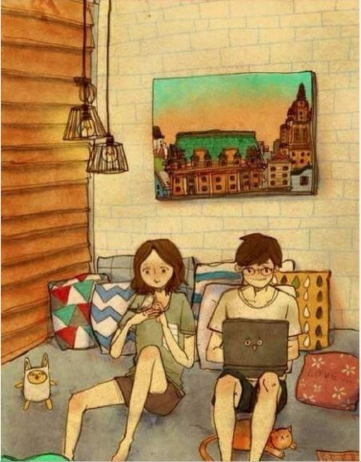 Illustration de l'article : A couple's happiness lies in the simple things... These drawings are proof of that!
