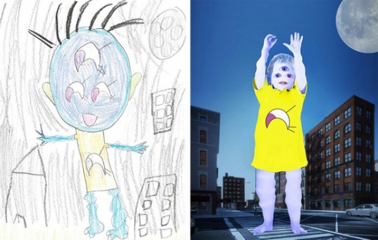 Illustration de l'article : When artists decide to bring children's drawings of monsters to life...