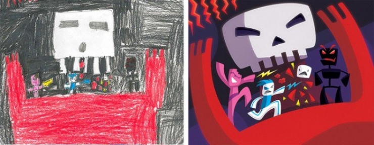 Illustration de l'article : When artists decide to bring children's drawings of monsters to life...