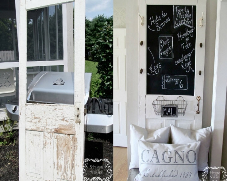 Illustration de l'article : By recycling a wooden screen door, she creates beautiful decorative objects... 13 brilliant ideas!