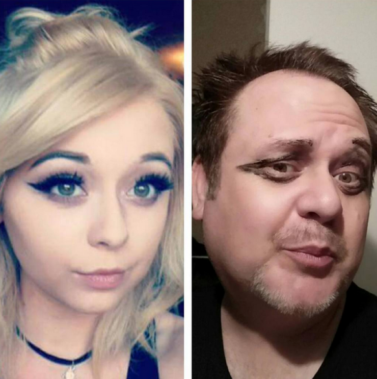 Illustration de l'article : He makes fun of the selfies his daughter posts on Facebook by recreating her photos... The results are awesome!