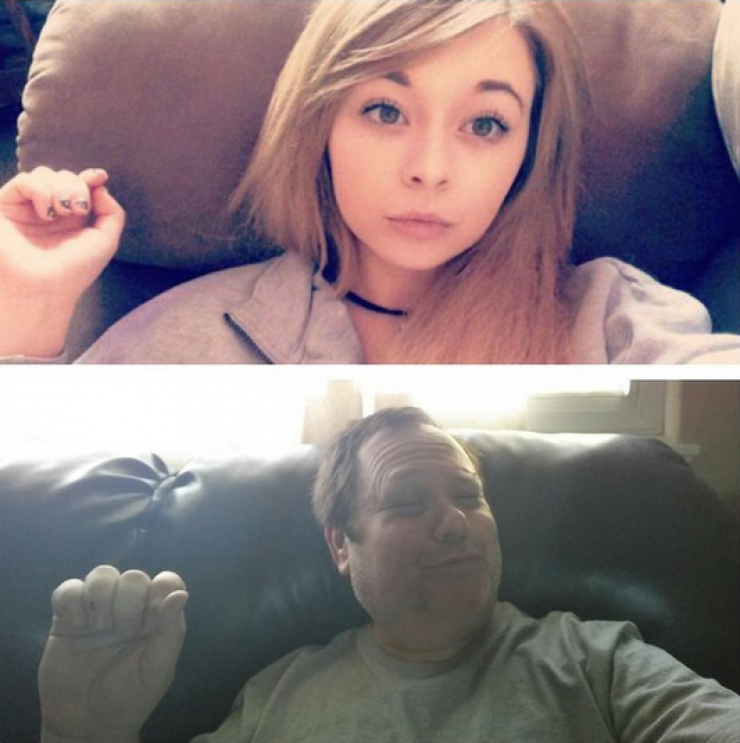 Illustration de l'article : He makes fun of the selfies his daughter posts on Facebook by recreating her photos... The results are awesome!