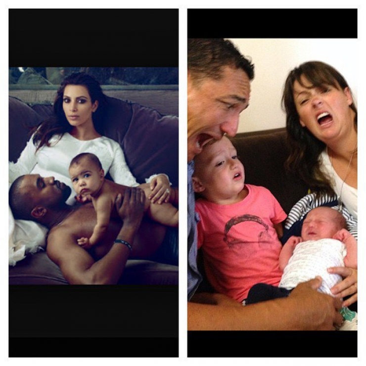 Illustration de l'article : Mom on Instagram vs. Mom in real life: She parodies deceivingly perfect celebrity photos with infectious humor!