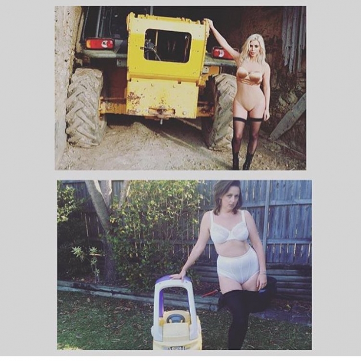 Illustration de l'article : Mom on Instagram vs. Mom in real life: She parodies deceivingly perfect celebrity photos with infectious humor!