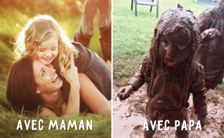 Illustration de l'article : These 14 photographs show the differences between the parenting styles of mothers and fathers...