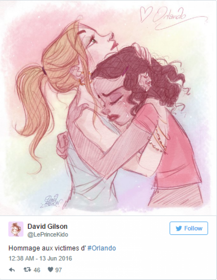 Illustration de l'article : 15 drawings honoring the victims of the attack in Orlando