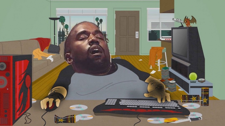 Illustration de l'article : Kanye West falls asleep and internet users have some fun Photoshopping him...
