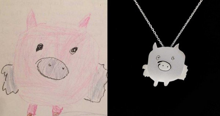Illustration de l'article : They create beautiful jewelry from children's drawings! The idea is brilliant...