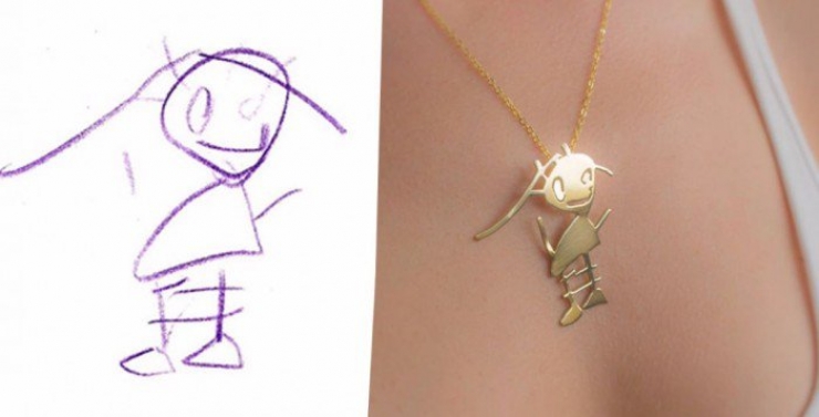 Illustration de l'article : They create beautiful jewelry from children's drawings! The idea is brilliant...