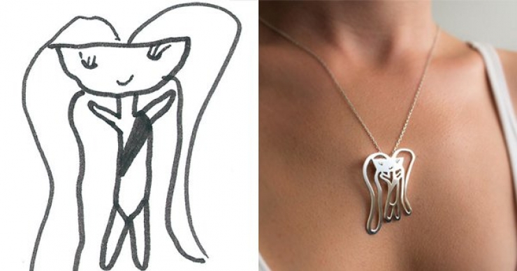 Illustration de l'article : They create beautiful jewelry from children's drawings! The idea is brilliant...