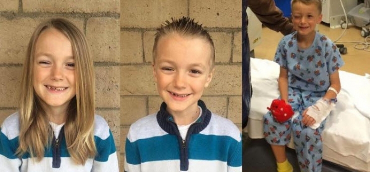Illustration de l'article : At first, this boy was growing his hair to help cancer patients by donating it! Today, bad news came to him and his family...