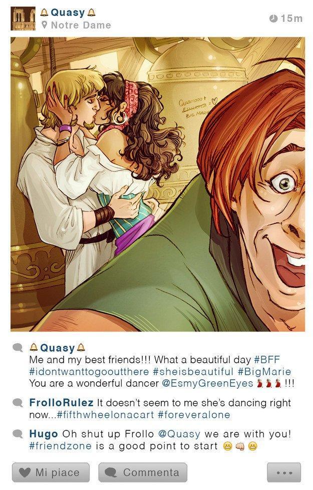 Illustration de l'article : 13 Disney characters imagined as if they had an Instagram account!