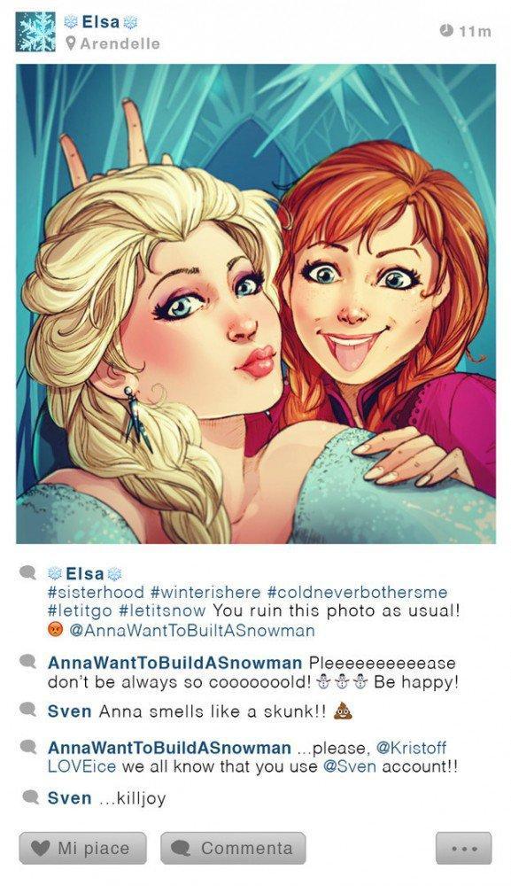 Illustration de l'article : 13 Disney characters imagined as if they had an Instagram account!