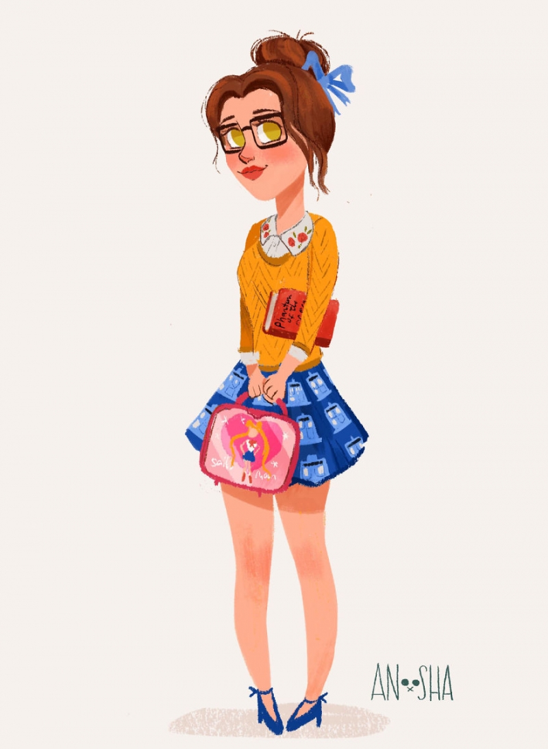 Illustration de l'article : 10 illustrations of Disney princesses as modern day girls!