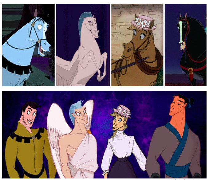 Illustration de l'article : Disney animals transformed into humans in 8 hilarious drawings!