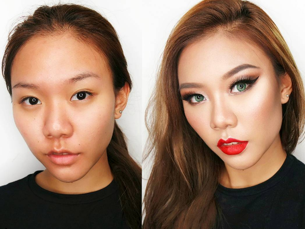 Illustration de l'article : 19 amazing new pictures of girls with and without makeup
