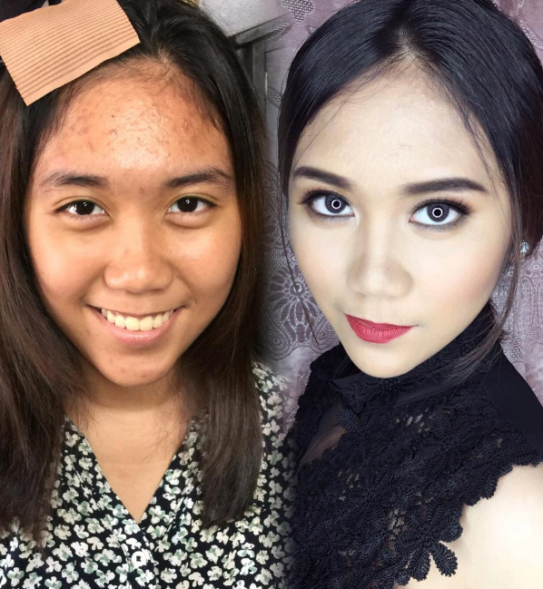 Illustration de l'article : 19 amazing new pictures of girls with and without makeup