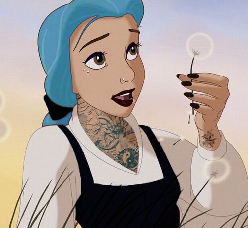 Illustration de l'article : Top 19 Disney princesses with tattoos and piercings in badass style!