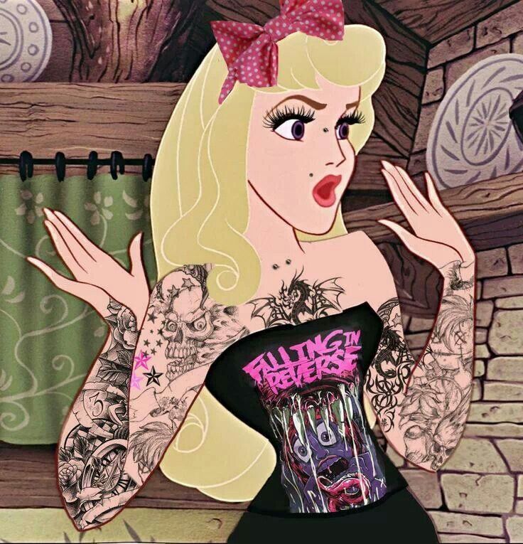 Illustration de l'article : Top 19 Disney princesses with tattoos and piercings in badass style!