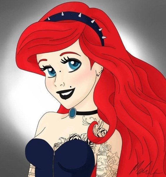 Illustration de l'article : Top 19 Disney princesses with tattoos and piercings in badass style!