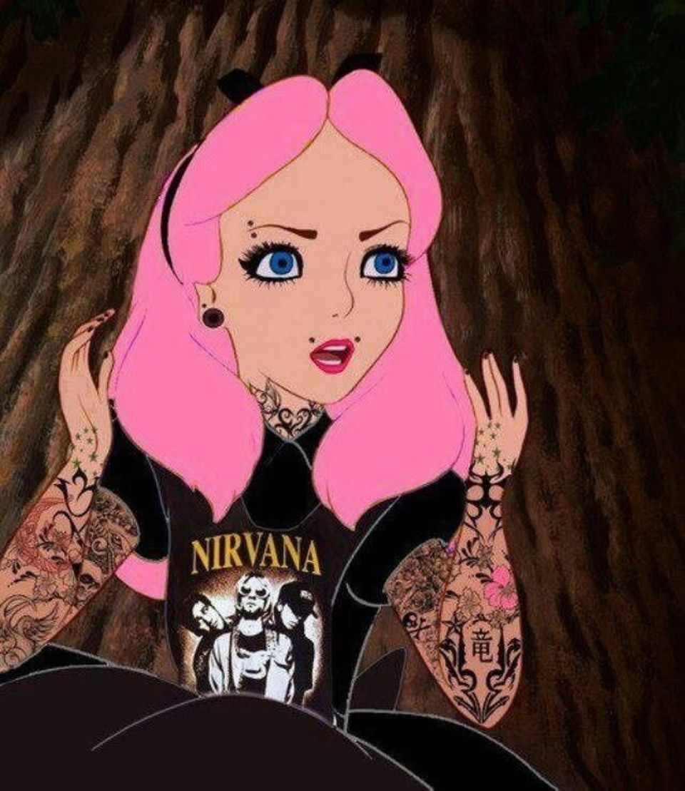 Illustration de l'article : Top 19 Disney princesses with tattoos and piercings in badass style!