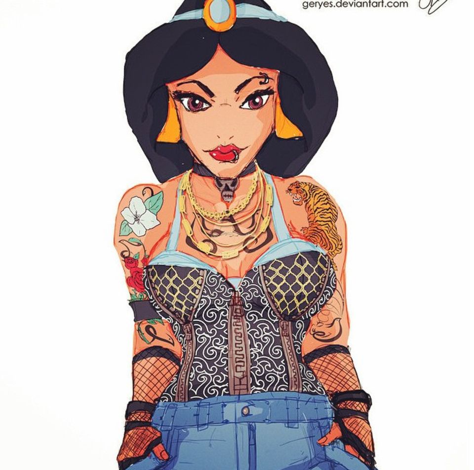 Illustration de l'article : Top 19 Disney princesses with tattoos and piercings in badass style!