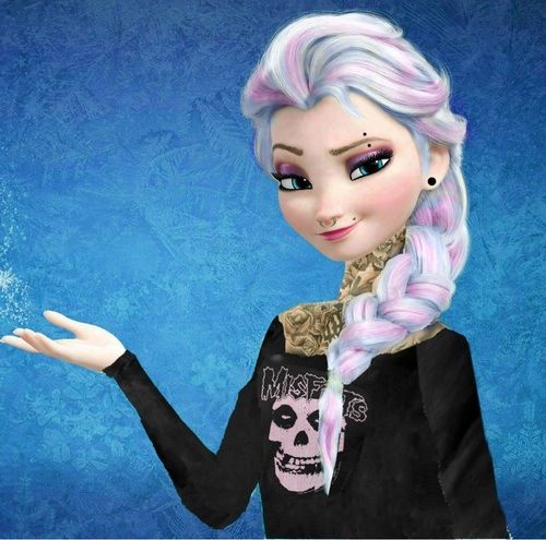 Illustration de l'article : Top 19 Disney princesses with tattoos and piercings in badass style!