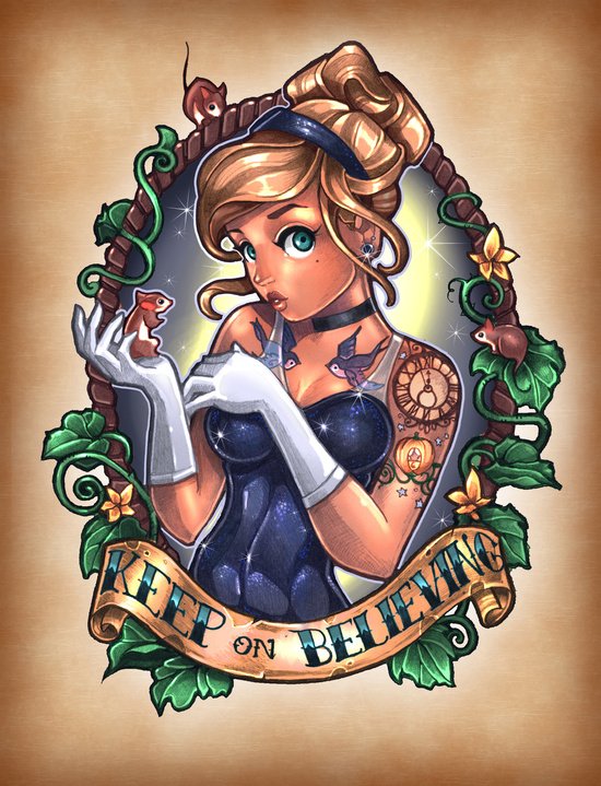 Illustration de l'article : 11 Disney princesses redone with stylish tattoos!