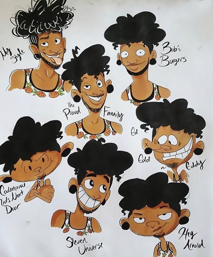 Illustration de l'article : 22 amateur designers create a portrait in the styles of all the cartoons!