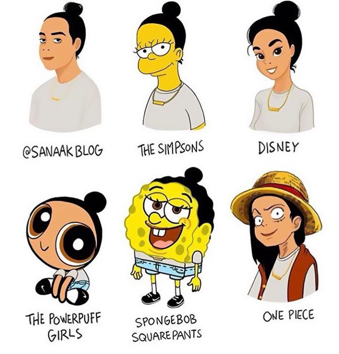 Illustration de l'article : 22 amateur designers create a portrait in the styles of all the cartoons!